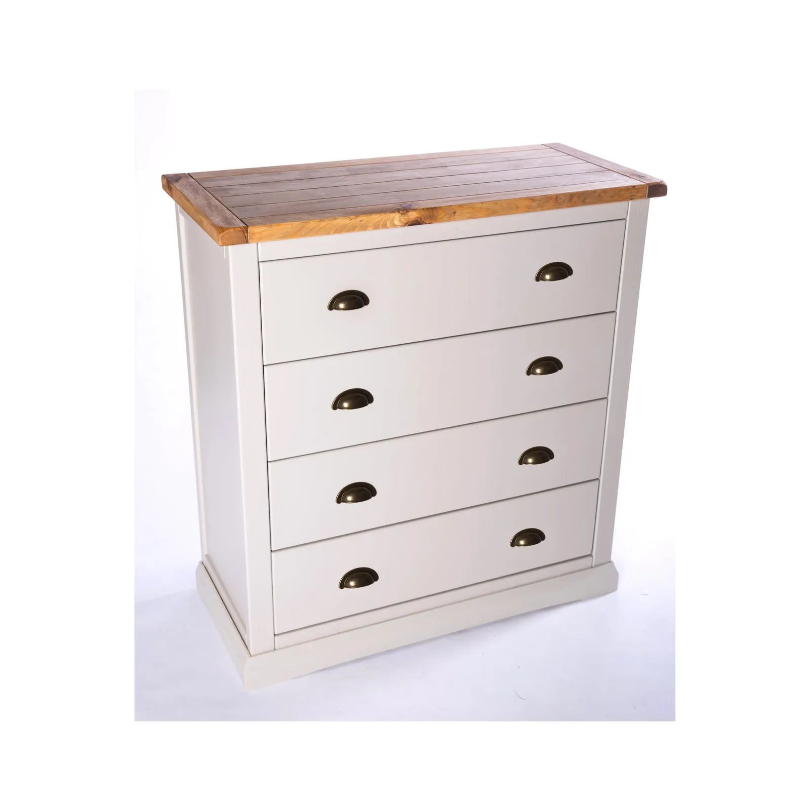 Cabinet Bits Loreo 4 Drawer Chest of Drawers Brass Cup Handle in Light Grey 3