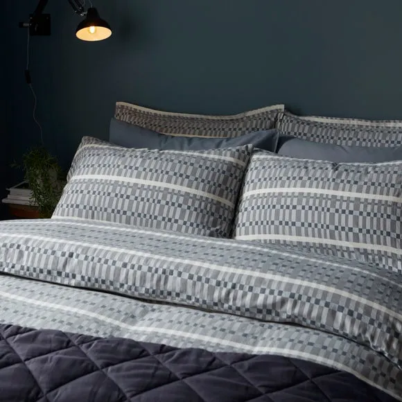 Ash Geometric 100% Cotton Duvet Cover & Pillowcase Set 5