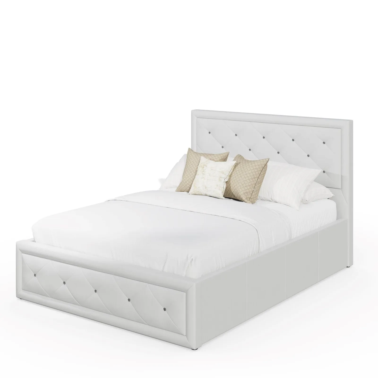 GFW Hollywood Ottoman Storage Bed in White 2