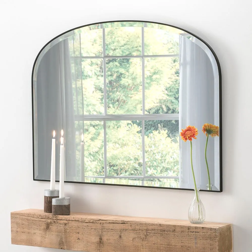 Yearn Mirrors Yearn Simplicity Mantle mirror Bevelled Black 92(w) x 71cm(h)