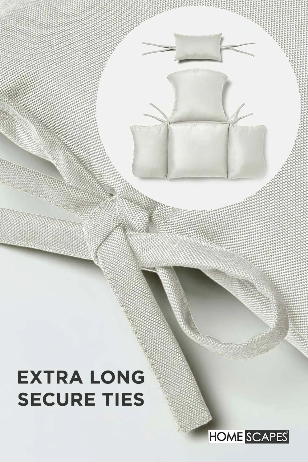 Homescapes Luxury Soft Waterproof Egg Chair Cushion Swing Chair Garden Seat in Natural 6