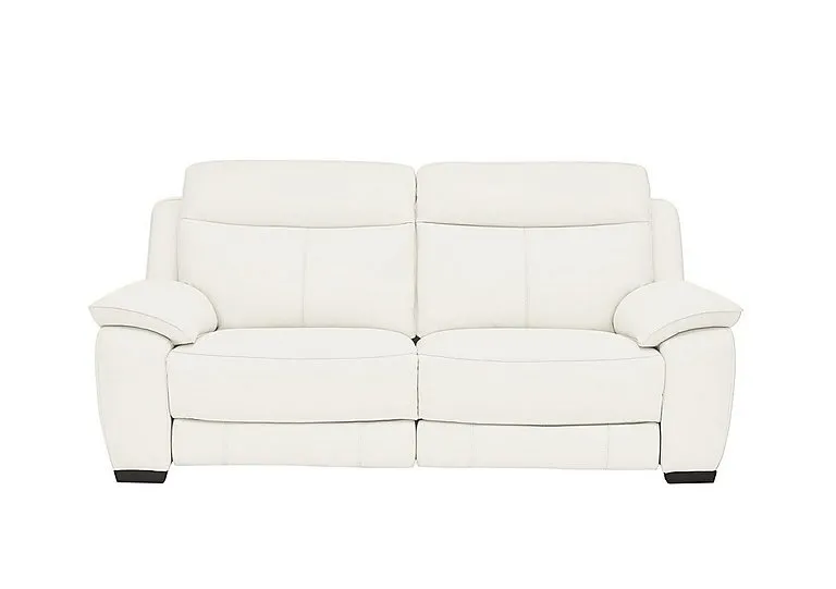 Starlight Express 3 Seater Leather Recliner Sofa with Power Headrests - BV Star White