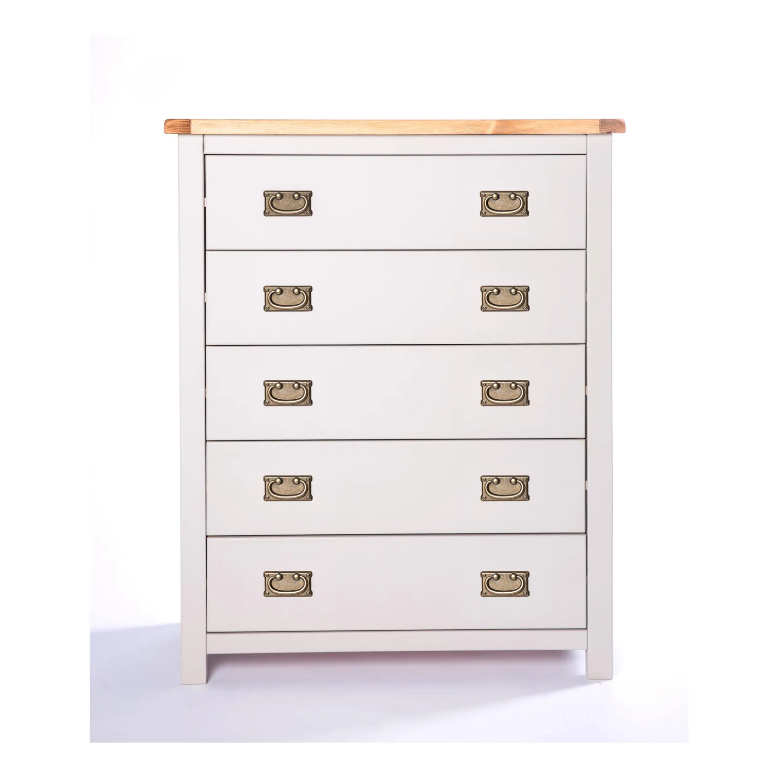 Cabinet Bits Argenta 5 Drawer Chest of Drawers Bras Drop Handle in Light Grey