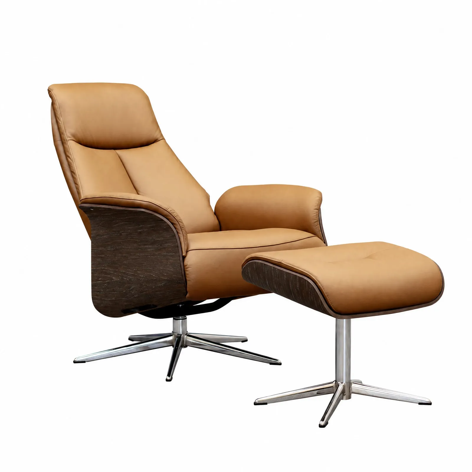 G Plan Skara Manual Recliner Chair & Stool Leather | Barker & Stonehouse 2