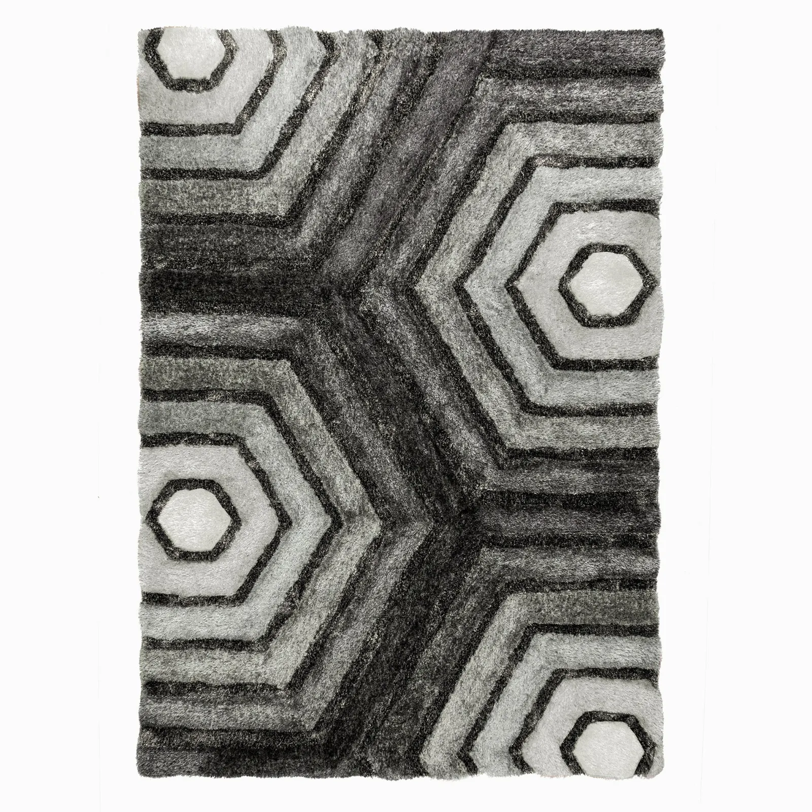 Hexagon Geometric Rug Hexagon Grey