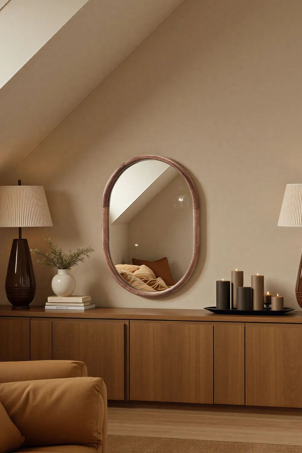 Yearn Mirrors Quebec Walnut Oval Wall Mirror