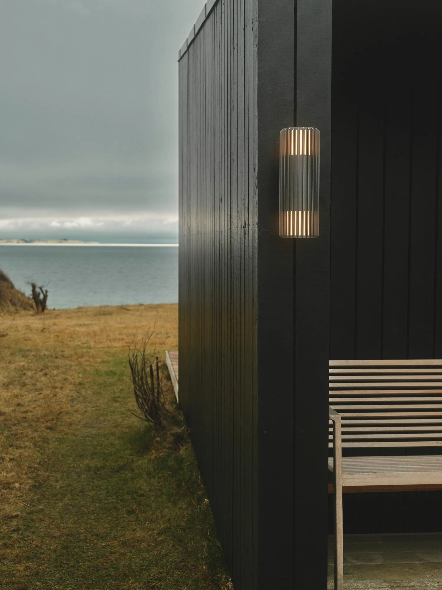 Nordlux Aludra Outdoor Wall Light Grey Metal Garden E27 IP54 Mains in Black 4