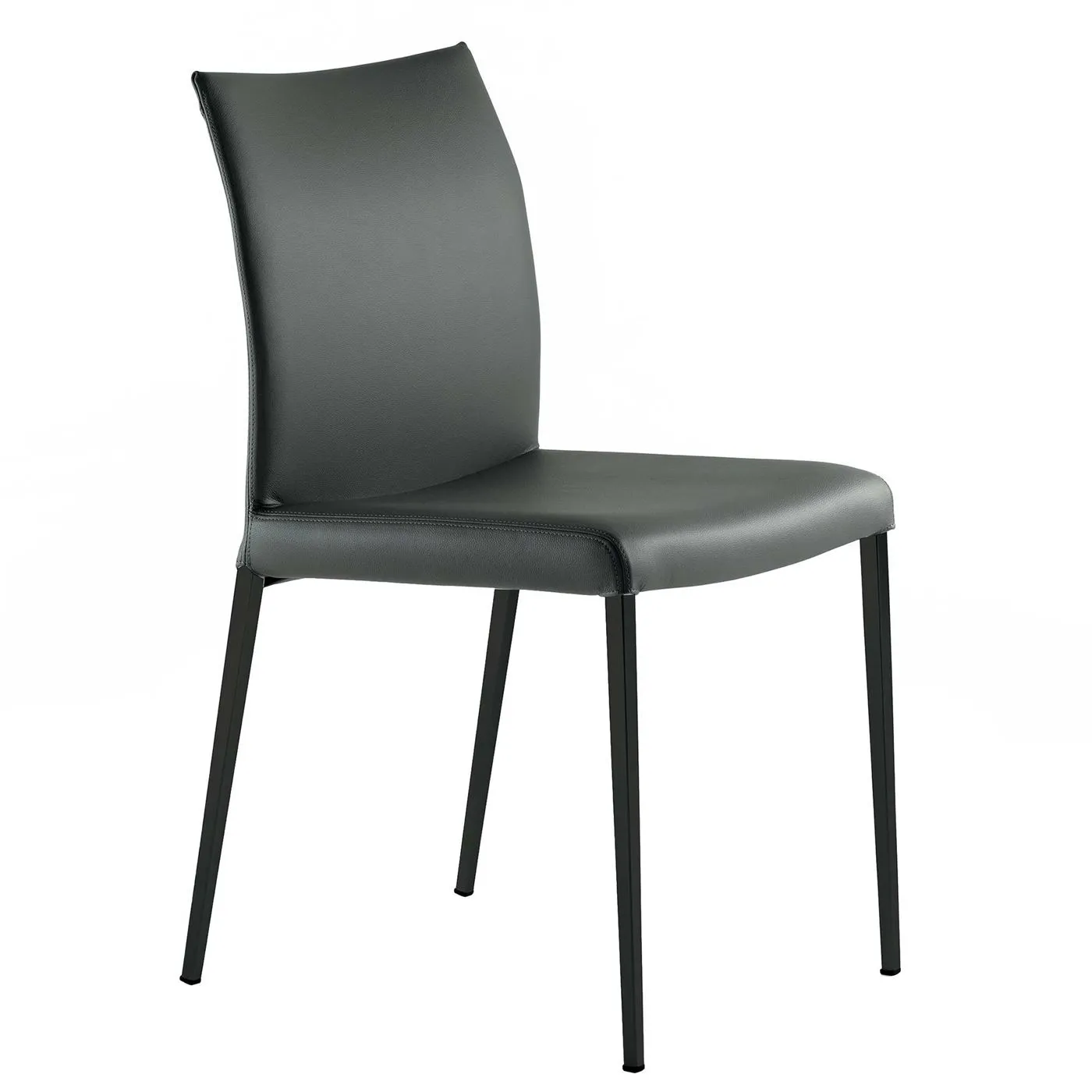 Cattelan Anna Dining Chair - Black - Leather - W46 x D55 x H87cm - Barker & Stonehouse