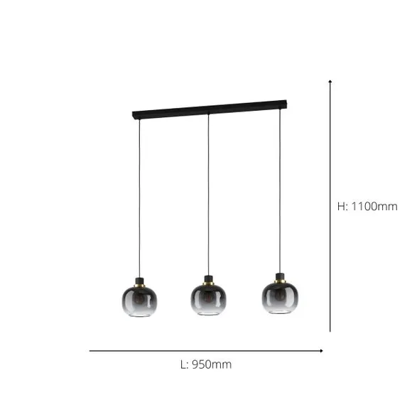 EGLO Oilella 3 Light Diner Ceiling Light 4