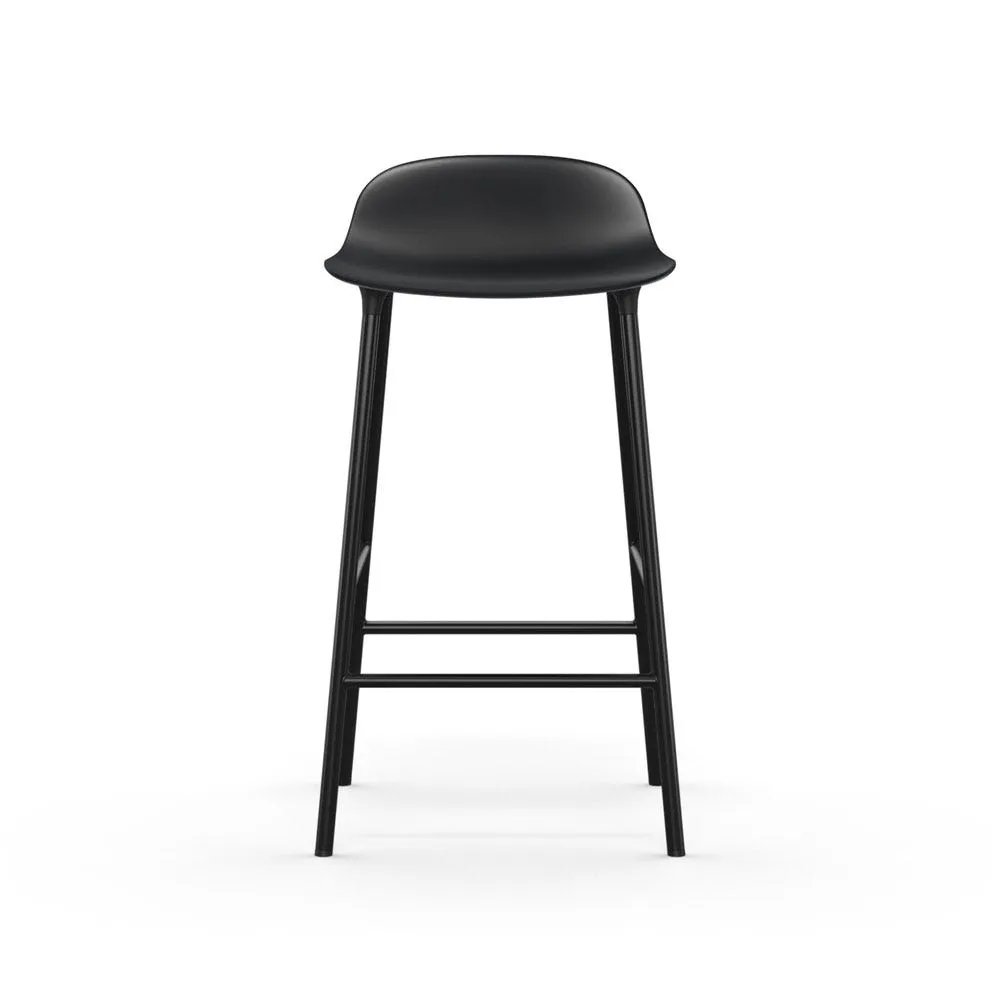 Normann Copenhagen Form Barstool in Black with Black Steel Legs 2