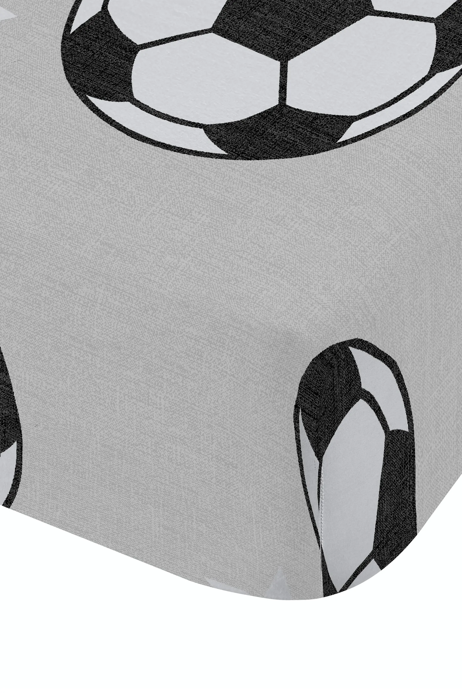 Catherine Lansfield 'Brushed Cotton Football Stars' Fitted Sheet in Grey 3