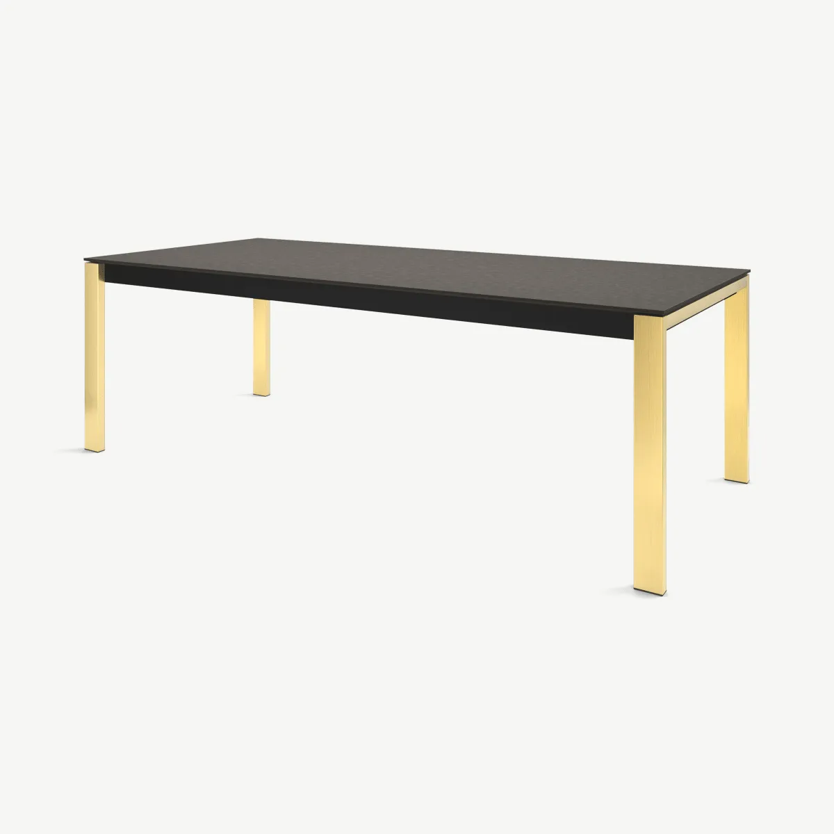 Corinna 10 Seat Dining Table, Concrete & Brass