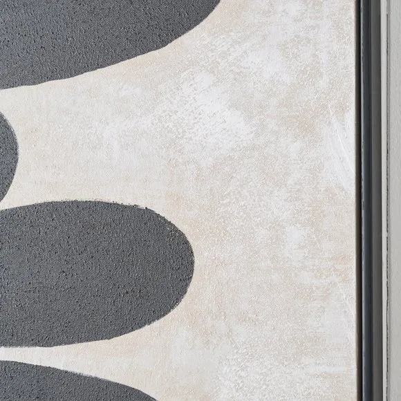 Black & Natural Stone Design Framed Canvas 3