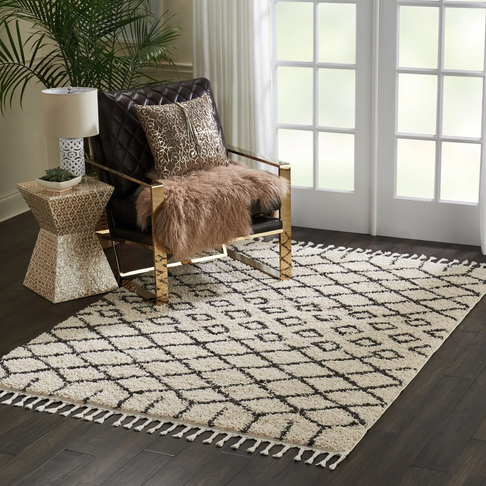 Moroccan 1 Shaggy Rug Natural