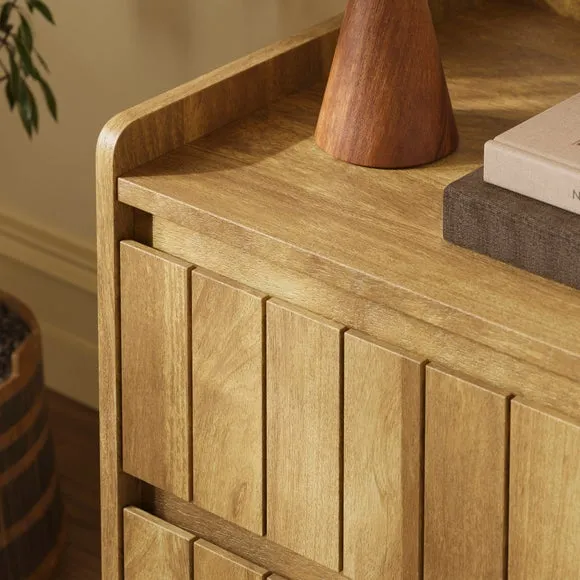 Humphrey 2 Drawer Bedside, Mango Wood Effect 4