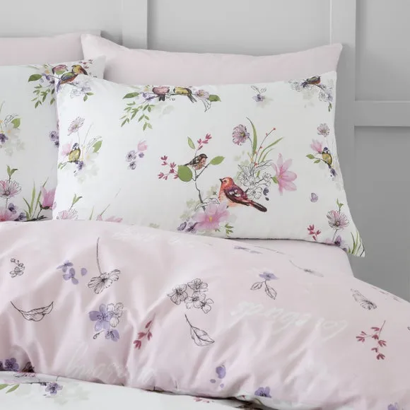 Catherine Lansfield Songbird Reversible Duvet Cover & Pillowcase Set 2