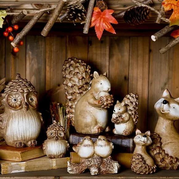 Country Living Wood Effect Owl with a Pinecone Hat Ornament 6