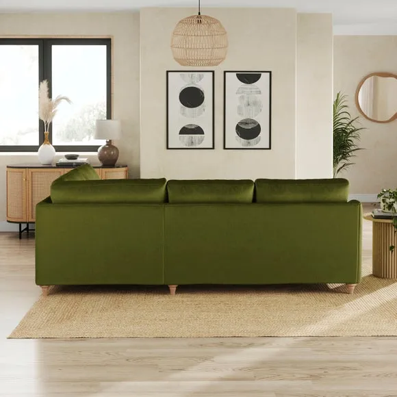 Hattie Matte Plush Velvet Corner Sofa 3