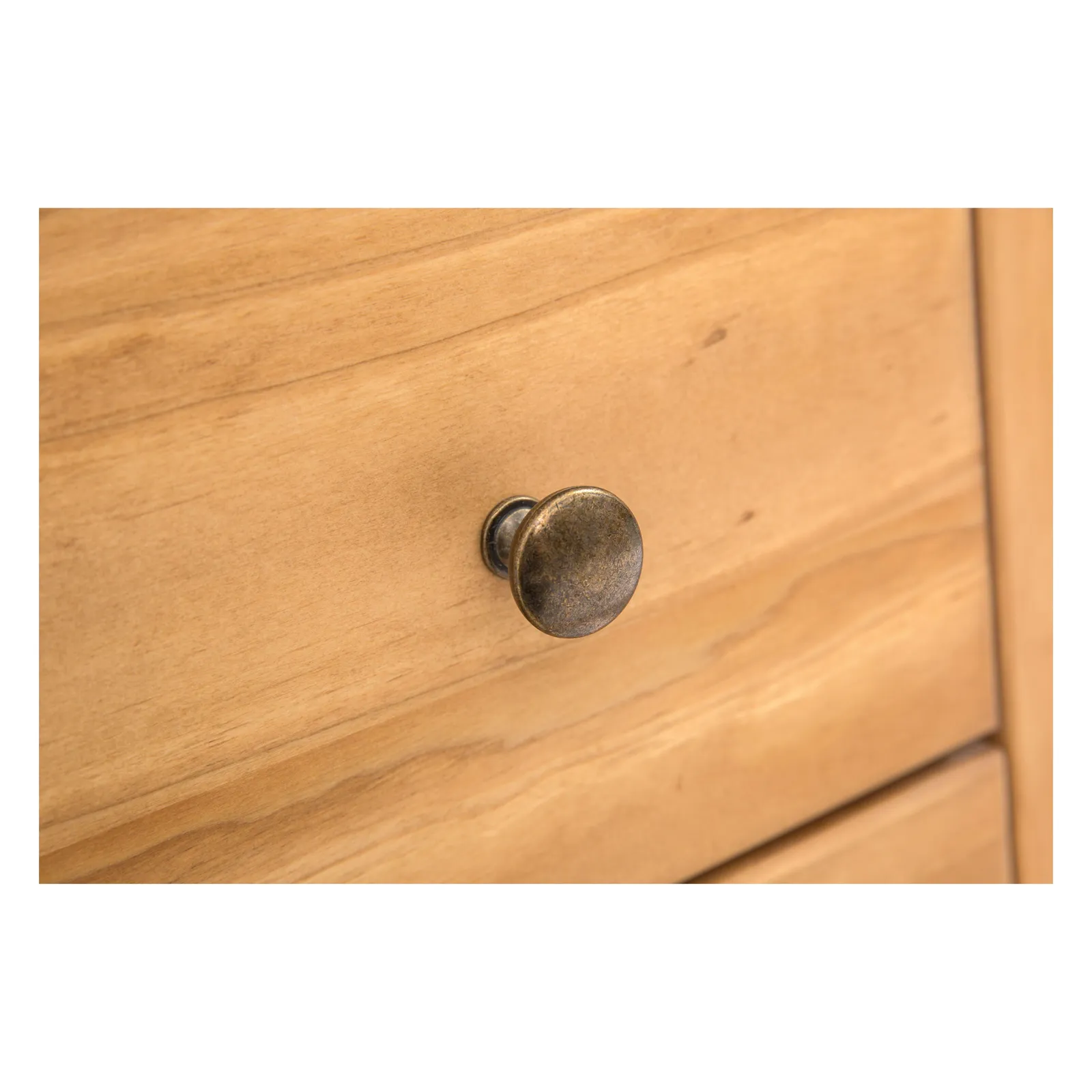 Cabinet Bits Lugo 3 Drawer Desk - Dressing Table Brass Knob in Light Brown 5