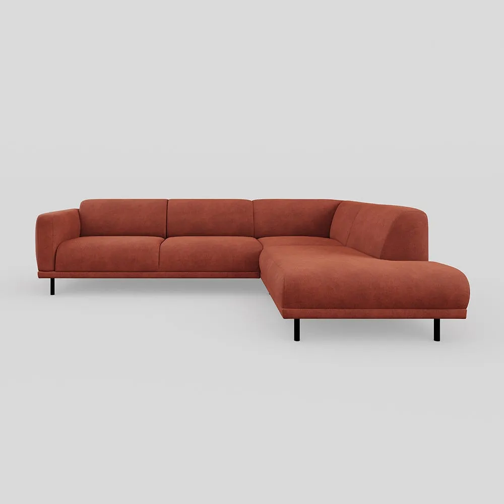 Heal's Harri 3 Str Open End Sofa RHF Smart Luxe Velvet Tawny 1