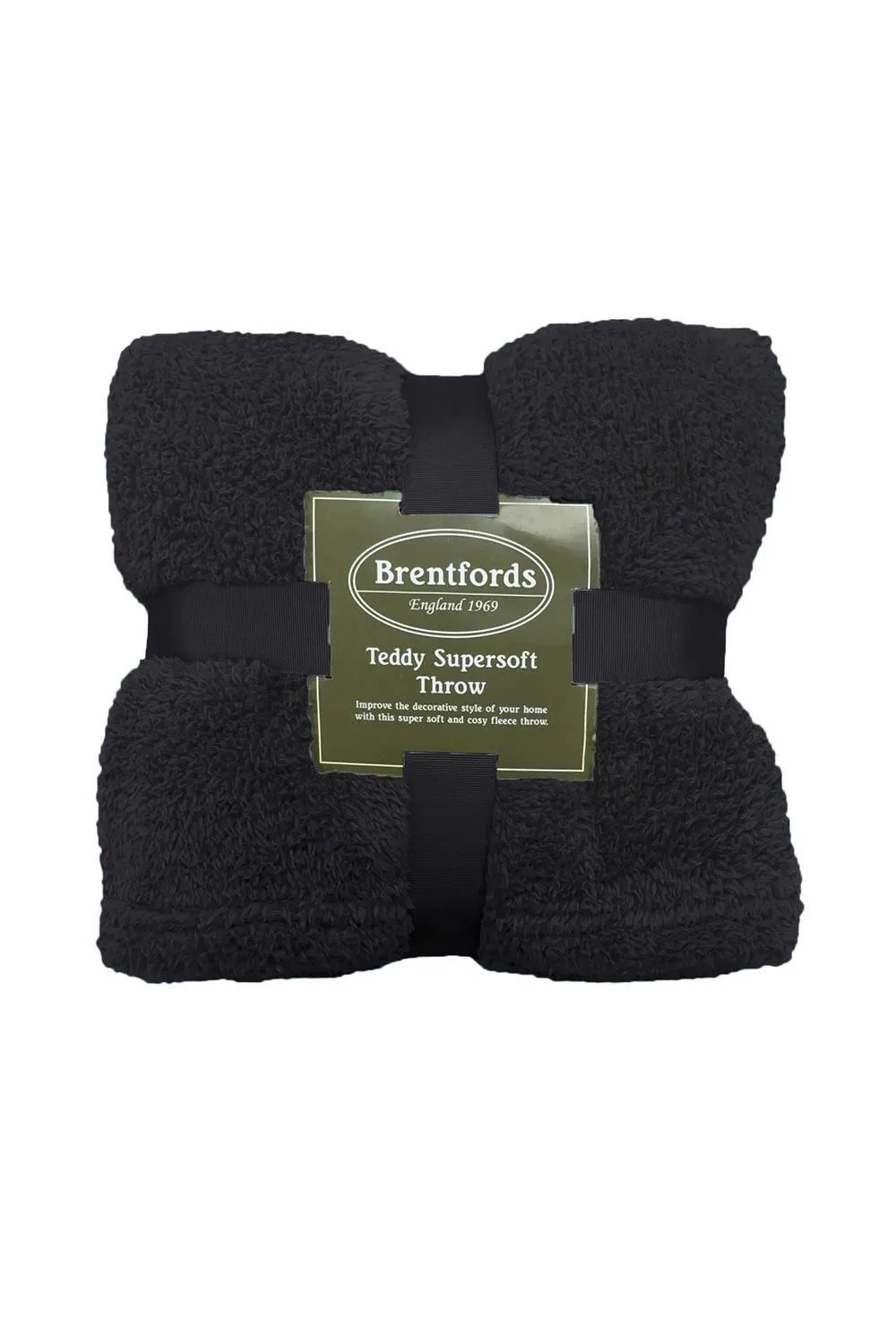 OHS Large Teddy Fleece Throw Blanket in Black