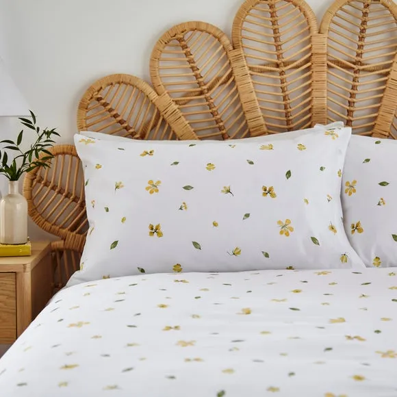 Pressed Floral 100% Cotton Duvet Cover & Pillowcase Set 4