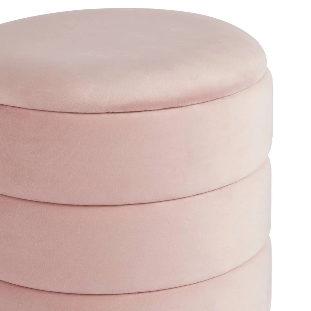 GFW Klara Velvet Storage Stool in Pink 4