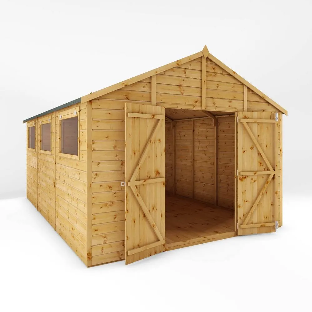 Mercia 15 x 10 Ft Premium Shiplap Apex Workshop - L457.2 x W322.7 x H252.4 cm in Brown 2