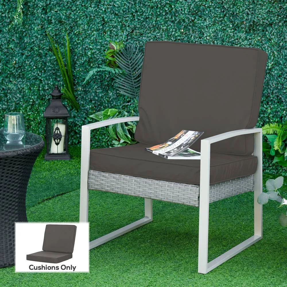 OUTSUNNY Outdoor Seat & Back Cushion Set Replacement Cushions in Dark Grey 1