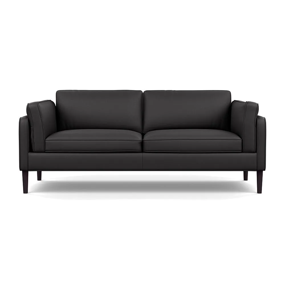 Heal's Sonno 3 Seater Leather Grain Graphite 063 Wenge Black Feet 1
