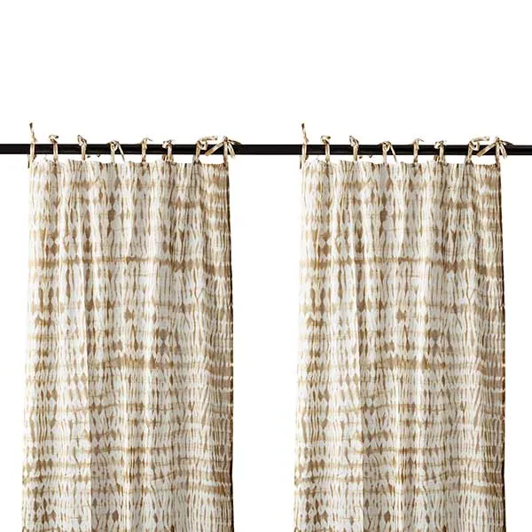 Pair of Tie Dye Hanging Drapes  Mustard