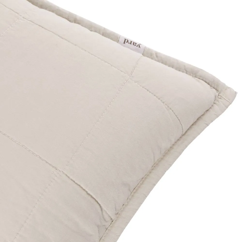 Yard Hebden Quilted Washed Cotton Cushion in Beige 4