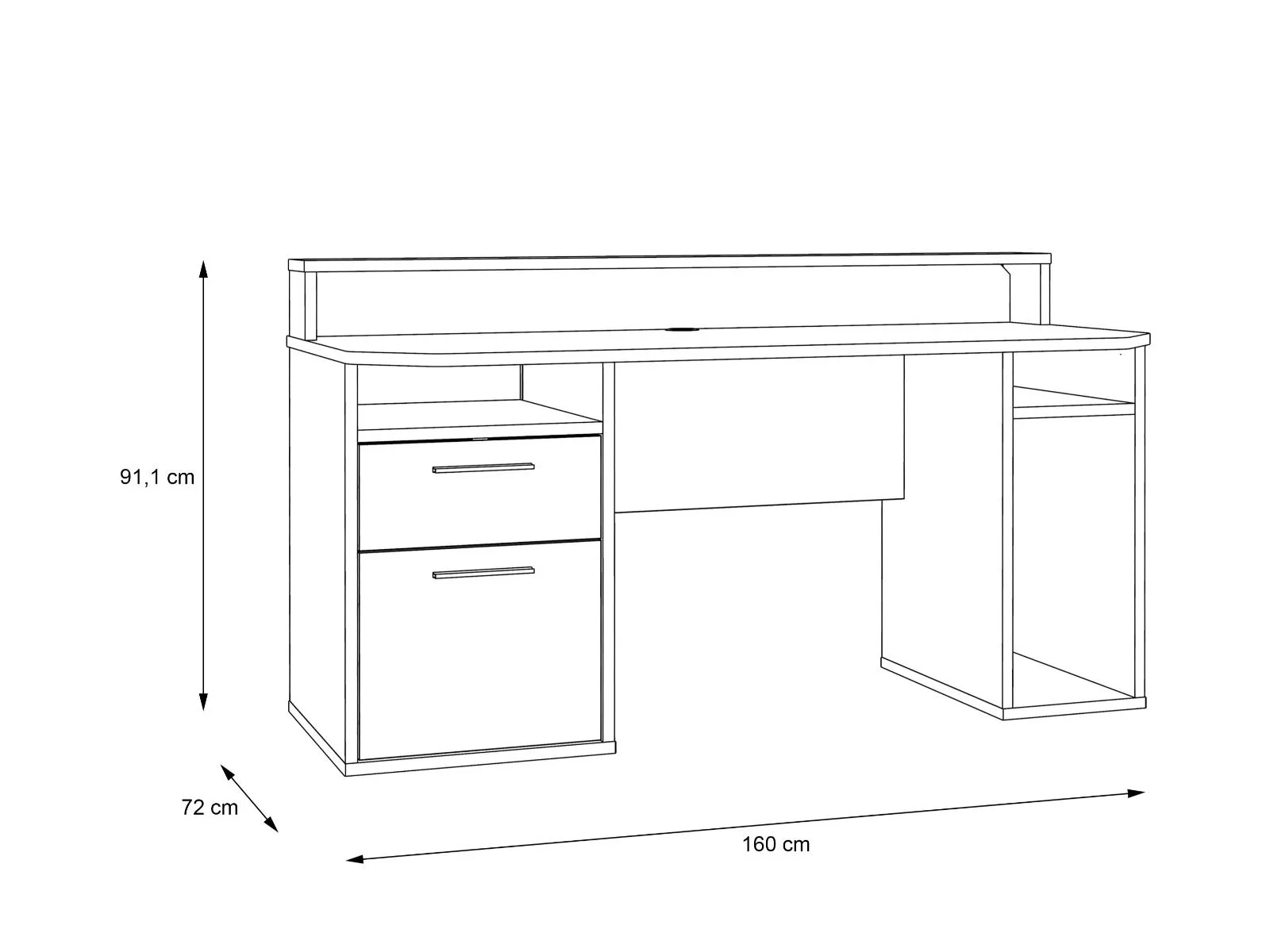 Flair Power Z Gaming Desk in White 6