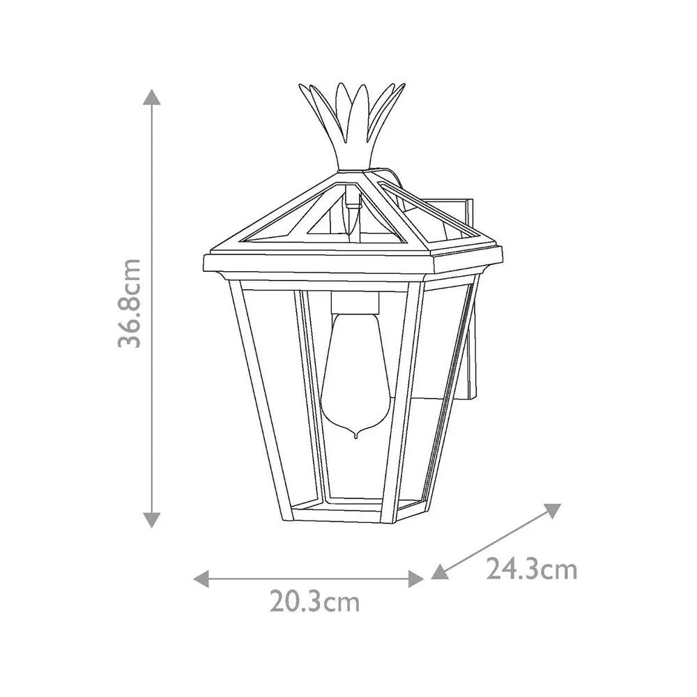 Netlighting Palma 1 Light Small Outdoor Wall Lantern Black IP44 2