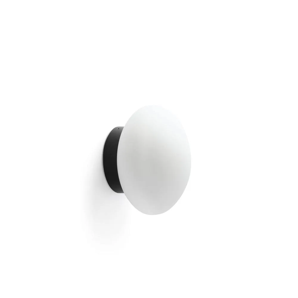Netlighting Nubo 15cm Globe Wall Lights Matt Black Opal IP44 2700K in White
