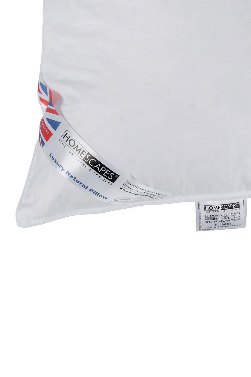 Homescapes Goose Feather & Down Camomile Pillow with Dried Camomile Insert in White 4