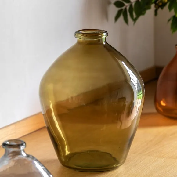 Crossland Grove Grasse Handblown Glass Vase Olive 390Mm, Green