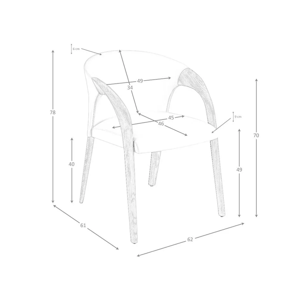 Angel Cerda Cream Velvet Dining Chair with Armrests 6