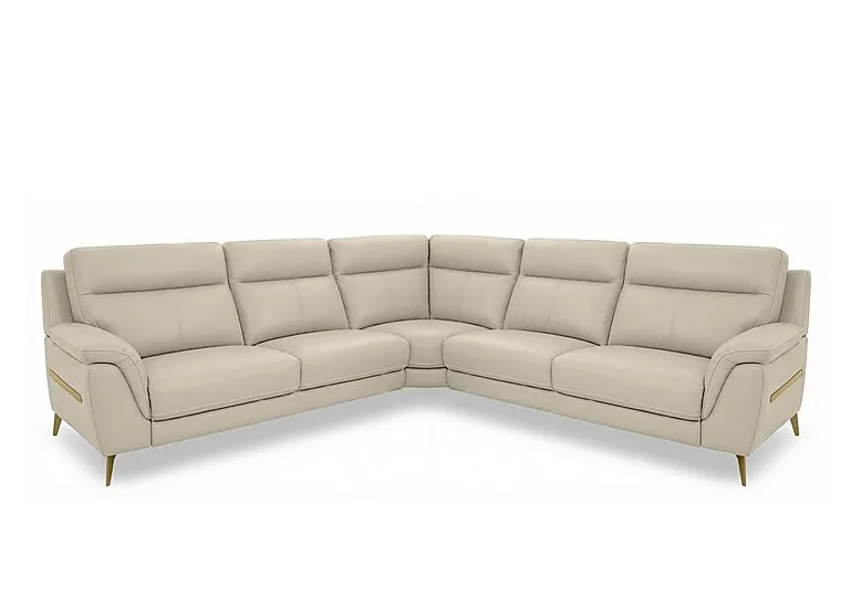 Eclipse Large Leather Corner Sofa - Bisque
