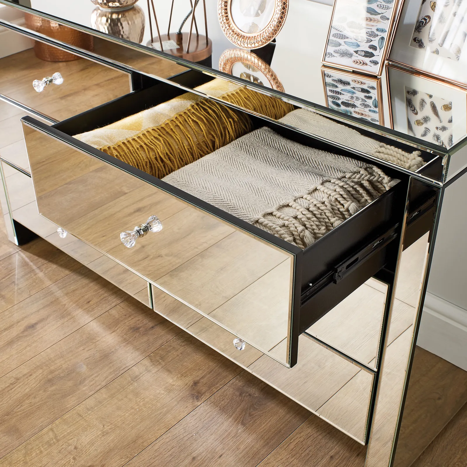 Birlea Seville 3 Drawer Chest Mirrored in Silver 4