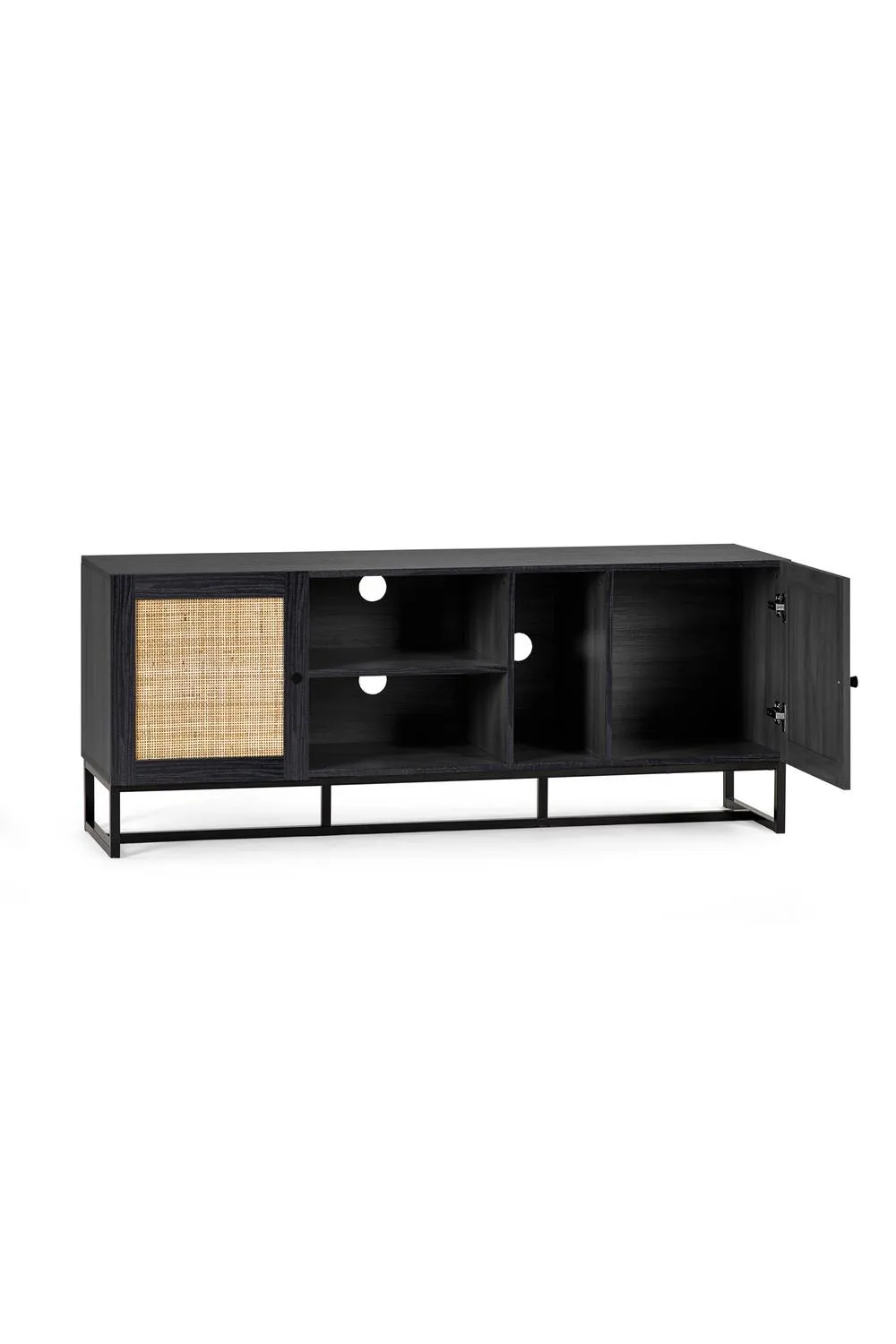 Julian Bowen Padstow Rattan TV Unit in Black 4