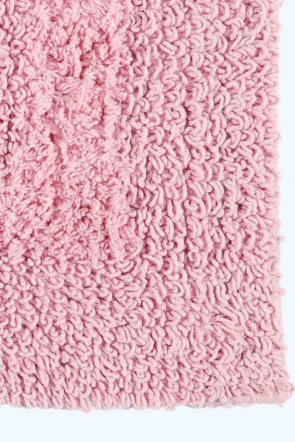 Homescapes Luxury Square Bath Mat 1600GSM 100% Cotton Reversible Shower Mat, 50cm in Baby Pink 2