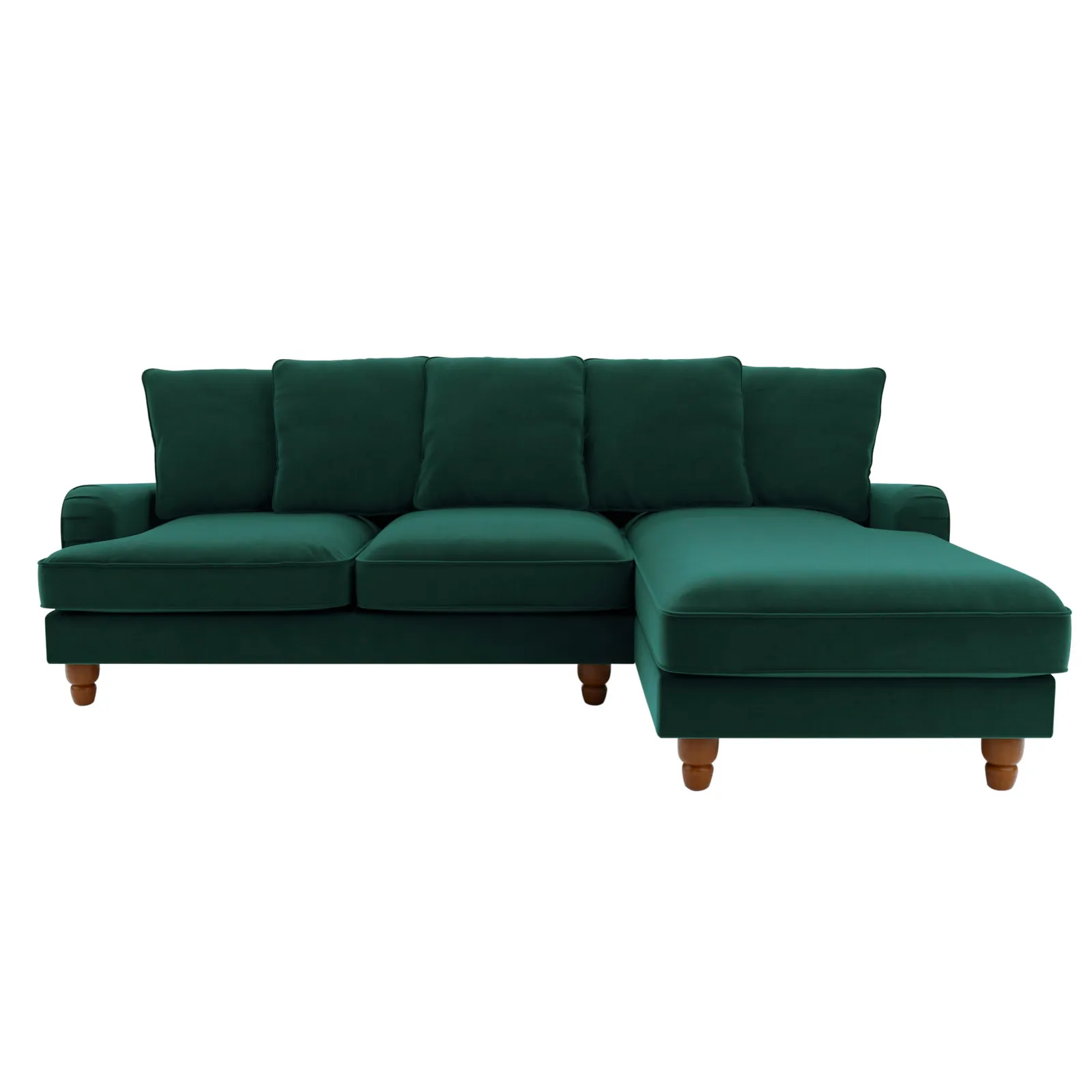 Beatrice Scatter Back Velvet Right Hand Corner Sofa Green