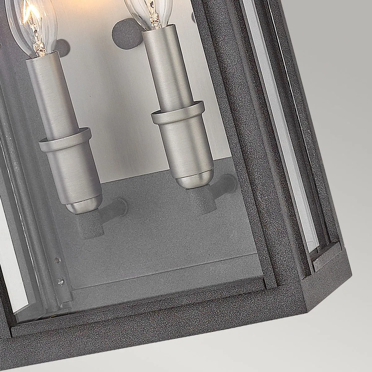 Netlighting Hinkley Sutcliffe Outdoor 2 Light Wall Lantern Aged Zinc IP44 in Grey 3