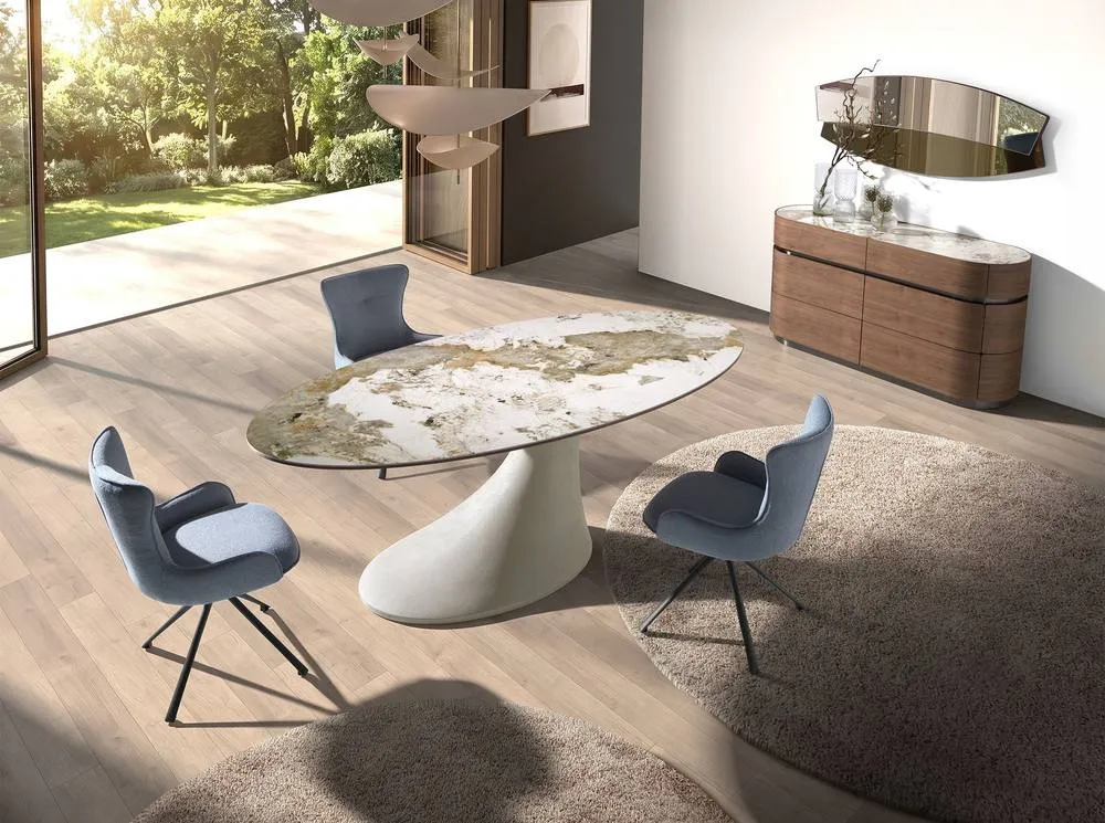 Angel Cerda Modern Swivel Chair in Blue 4