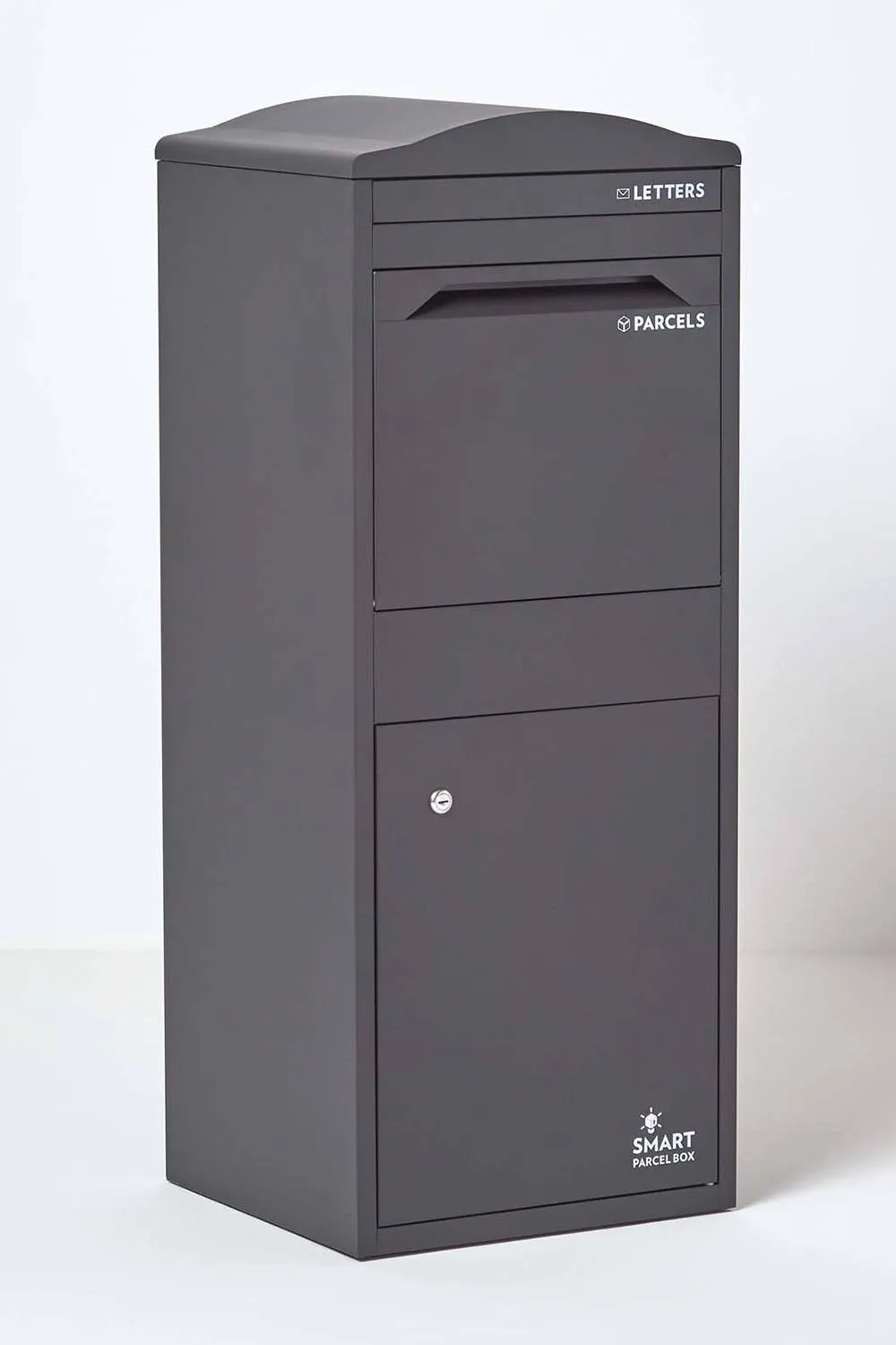 Homescapes Smart Parcel Box® Large Curved Top Front Access Secure Delivery Box in Grey 1