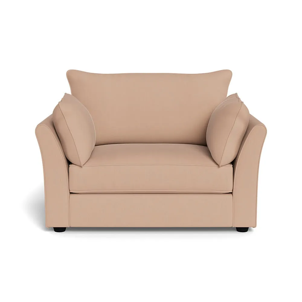 Heal's Tailor Loveseat Capelo Linen-Cotton Rosedale Black Feet