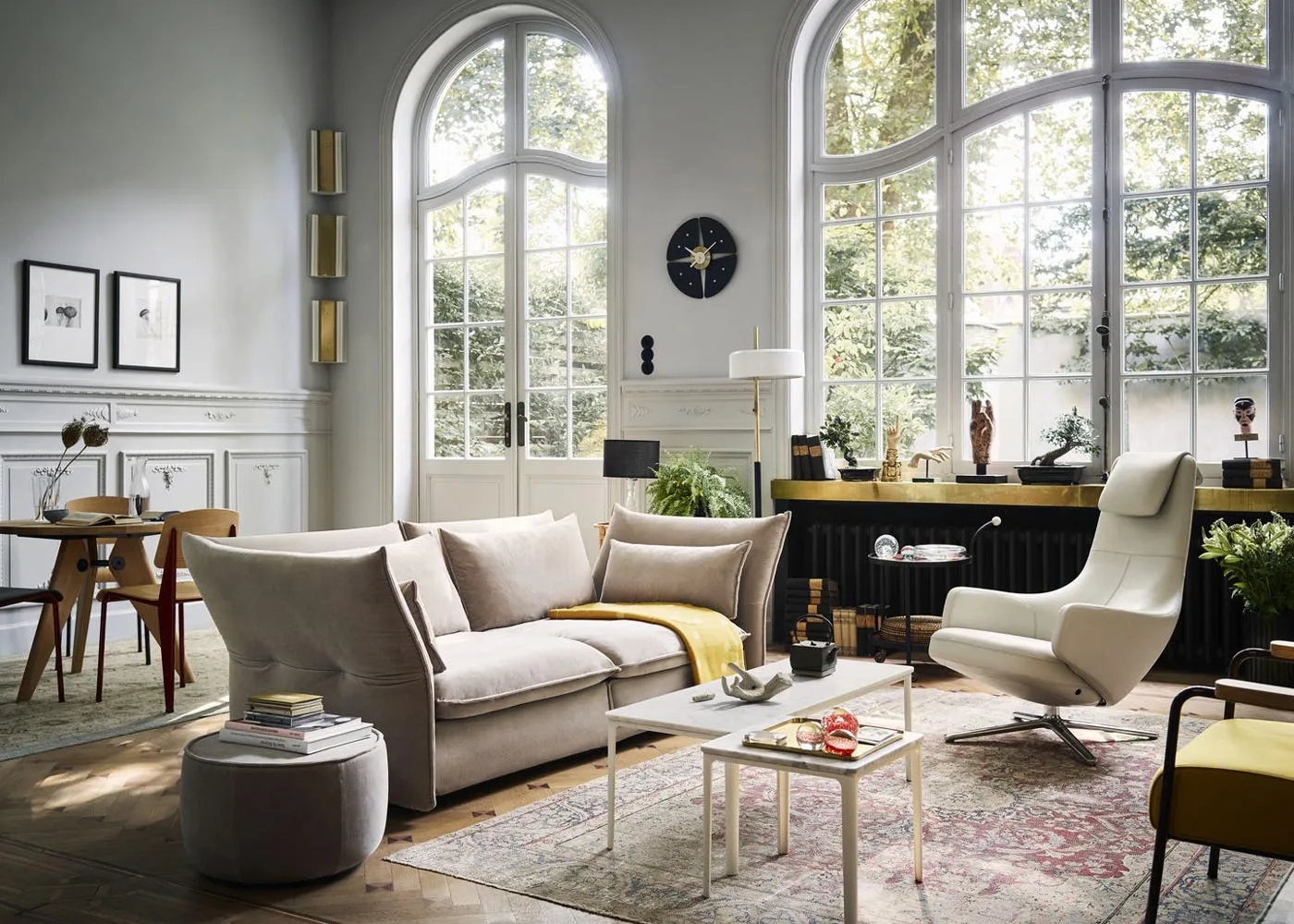 Vitra Mariposa 2.5 Seater Sofa F80 Iroko 2 Dark Blue 3