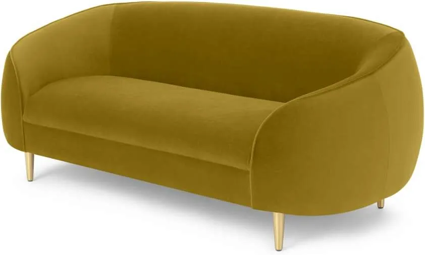 Trudy 2 Seater Sofa, Vintage Gold Velvet 