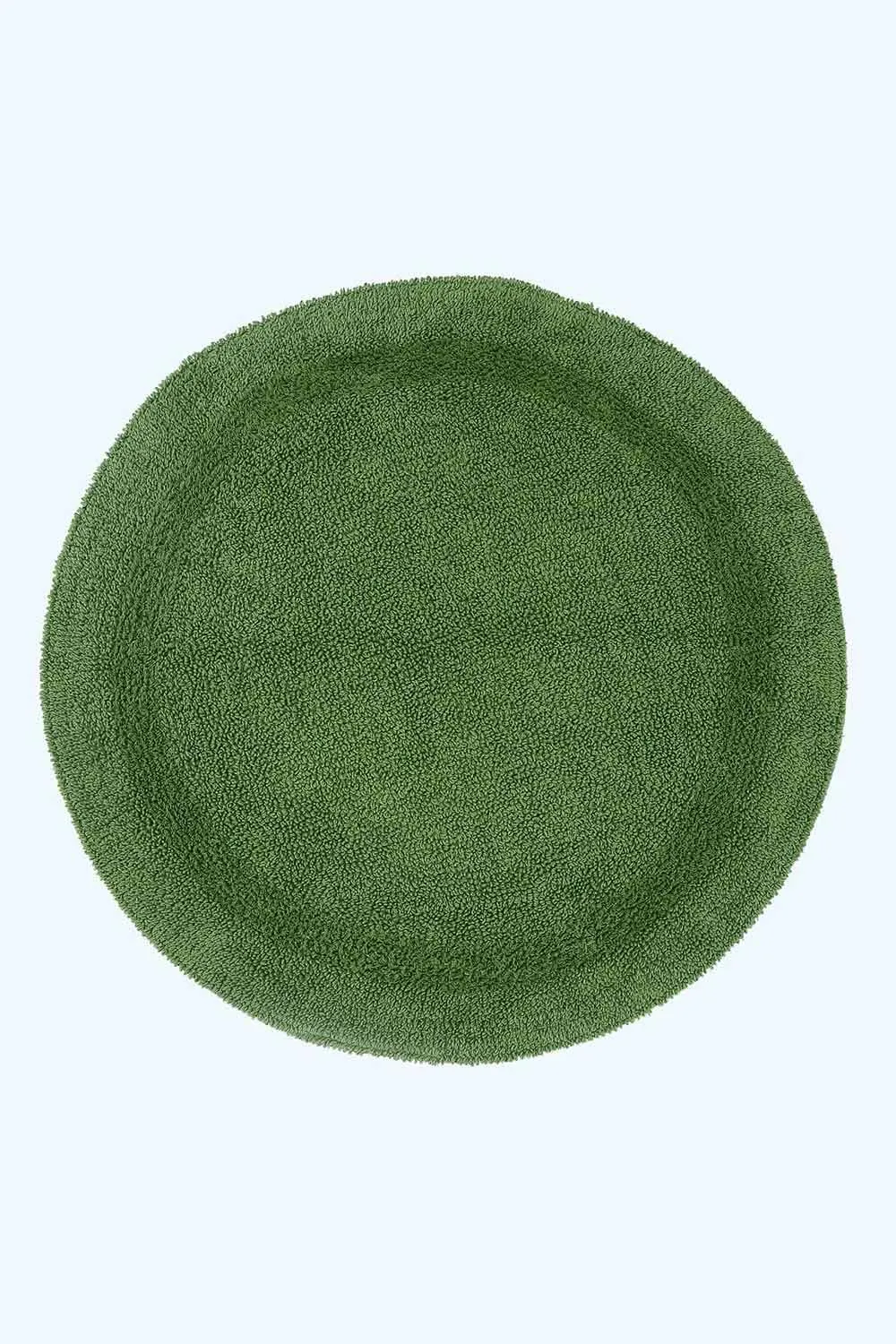 Homescapes Luxury Round Bath Mat Reversible 100% Cotton 1600GSM, 80cm, Quick Dry in Light Green